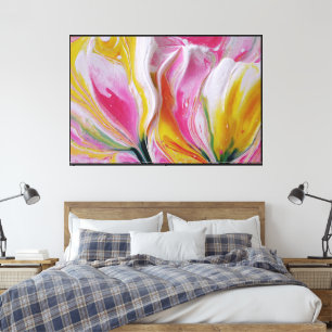 Decoração de Tela Floral Abstrata – Arte de Parede