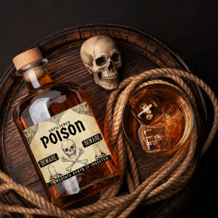 Decoração de Veneno de Halloween, Garrafa com Etiq