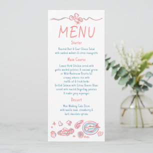 Decoração Divertida e Funky Menu de Casamento Escr