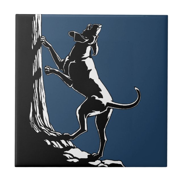 Decoração do cão de caça do azulejo da arte do cão (Frente)