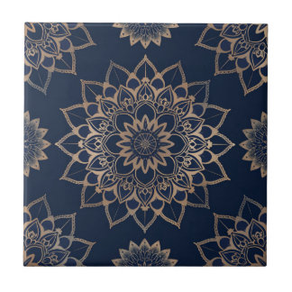 Decoração do índio Azulejo Azul Mandala Português