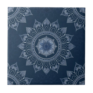 Decoração do índio Azulejo Azul Mandala Português