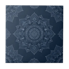 Decoração do índio Azulejo Azul Mandala Português