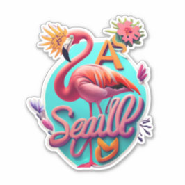 Decoração Flamingo com adesivos Vibrantes
