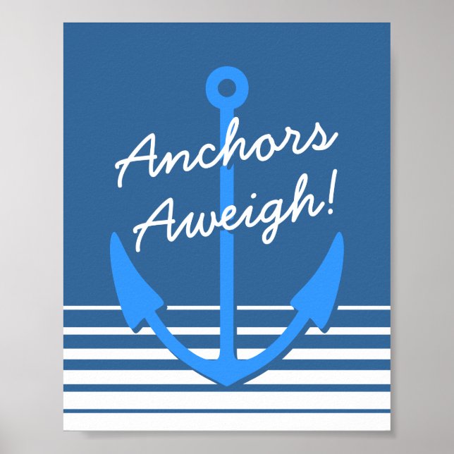 Decoração náutica | Poster Anchors aweigh (Frente)