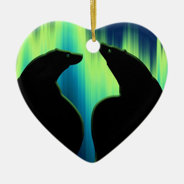 Decoração personalizada ornamento do amor do urso (Frente)