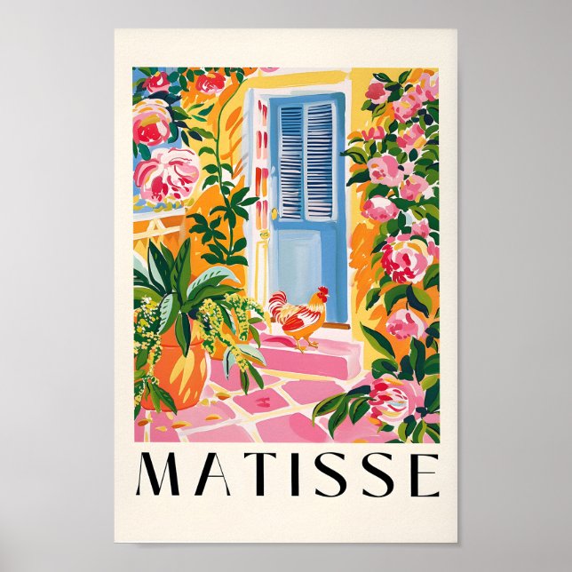 Decoração rosa, Impressão de Arte em Frango, Tropi (Frente)
