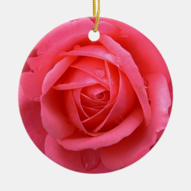 Decorações de Rosa Personalizadas do Ornamento de  (Frente)