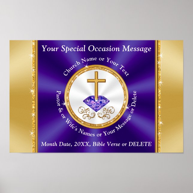 Decorações do Partido da Igreja Poster de Aniversá (Frente)