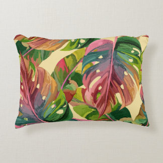 Decorativa Almofada Botânica de Folhas de Monstera Tropical –