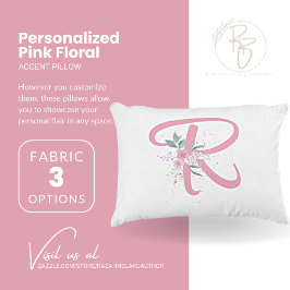 Decorativa Almofada com Acento Floral Rosa Personalizado