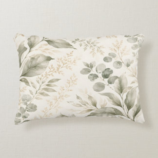Decorativa Almofada de Acabamento Botânico Verde Salvia