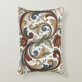 Decorativa Almofada de Acabamento com Desenho Rosemaling de H