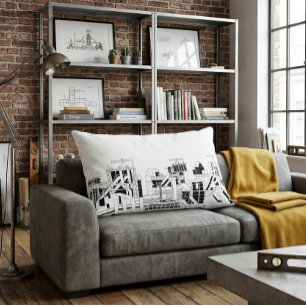 Decorativa Almofada de Acabamento com Paisagem Industrial