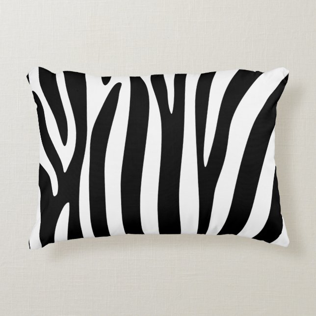 Decorativa Almofada de Acabamento - Estampa de Zebra (Frente)