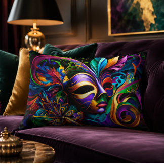 Decorativa Almofada de Acabamento Mardi Gras 16x12