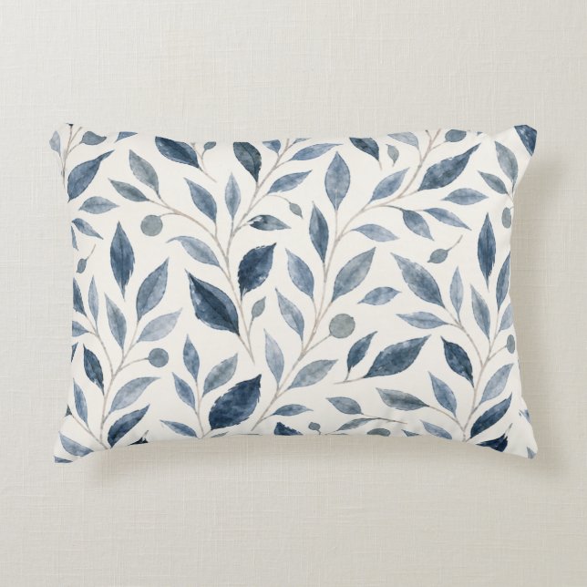 Decorativa Almofada de Acabamento Personalizada Folha Azul (Frente)