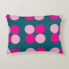 Decorativa Almofada de Acabamento Verde com Círculos Rosa