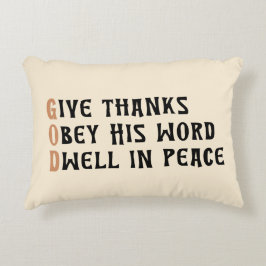 Decorativa Almofada de Ação de Graças – Citação de Fé DEUS &
