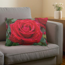 Decorativa Almofada de Acen­to com Rosa Vermelha