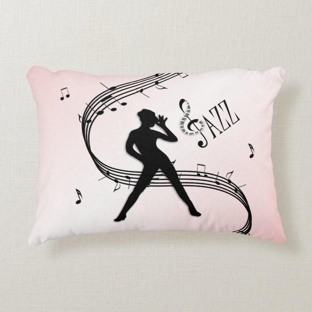 Decorativa Almofada de Acen­to Dança de Jazz Rosa (Frente)