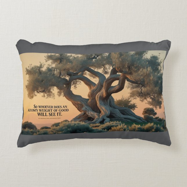 Decorativa Almofada de Acento - Almofada da Oliveira Islâmica (Frente)