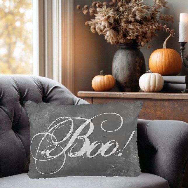 Decorativa Almofada de acento Chic Boo Halloween (Romantic Goth Halloween Pillow)
