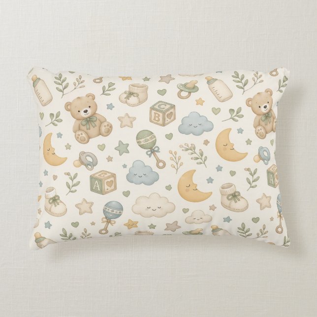 Decorativa  Almofada de Acento de Berçário Urso Teddy Fofo |  (Frente)