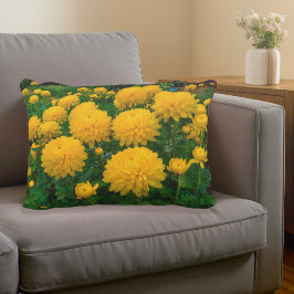 Decorativa Almofada de Acento de Crisântemos Amarelos