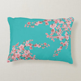 Decorativa Almofada de Acento de Flor de Cerejeira em Aquarel