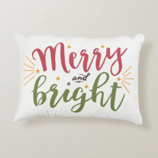 Decorativa Almofada de Acento de Natal Brilhante Alegre e Rad
