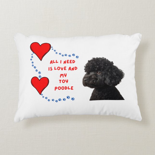 Decorativa Almofada de acento de Poodle preto elegante (Frente)