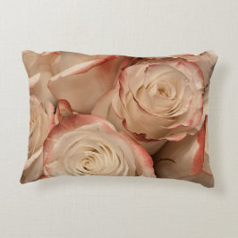 Decorativa Almofada de Acento de Rosas com Pontas Vermelhas e