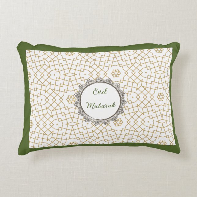 Decorativa Almofada de Acento - Eid Mubarak (Frente)