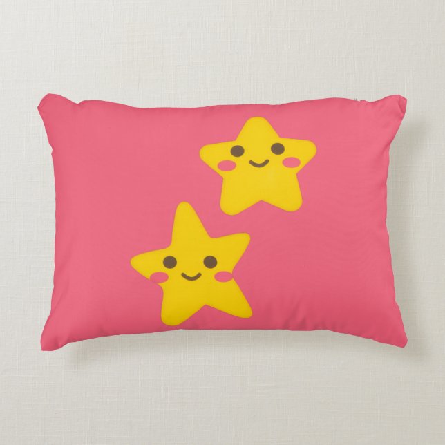 Decorativa Almofada de Acento Estrelas Sorridente (Frente)