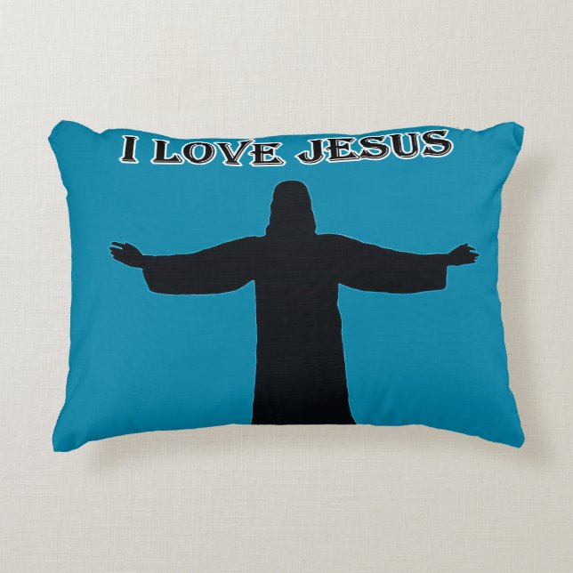 Decorativa Almofada de Acento eu amo jesus  (Frente)