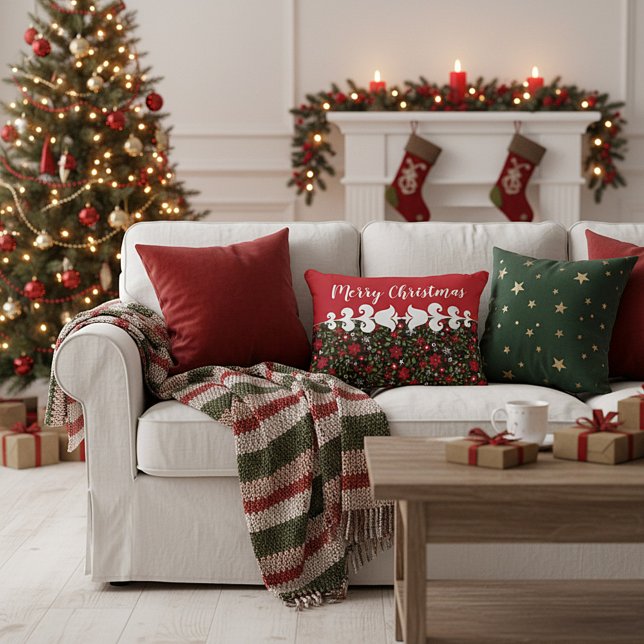 Decorativa almofada de acento floral de Natal (Criador carregado)
