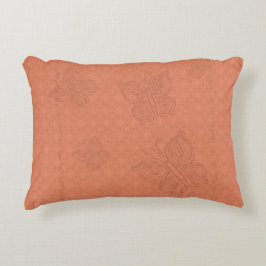 Decorativa Almofada de AcenTO laranja com Borboletas e Desenh