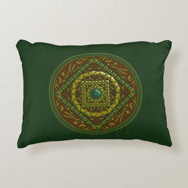 Decorativa Almofada de Acento Mandala de Touro (Frente)
