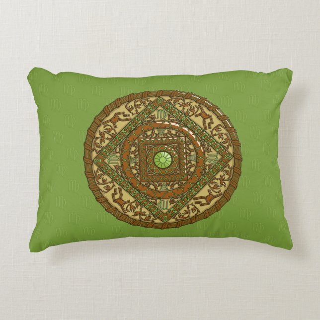 Decorativa Almofada de Acento Mandala de Virgem (Frente)