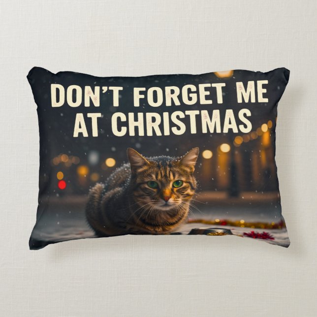 Decorativa Almofada de Acento PENSE NOS ANIMAIS NO NATAL (Frente)