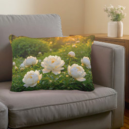Decorativa Almofada de Acento Peônias Brancas