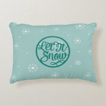 Almofada de acento Teal Let It Snow