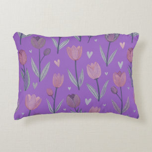 Decorativa Almofada de Acento Tulipa Roxa