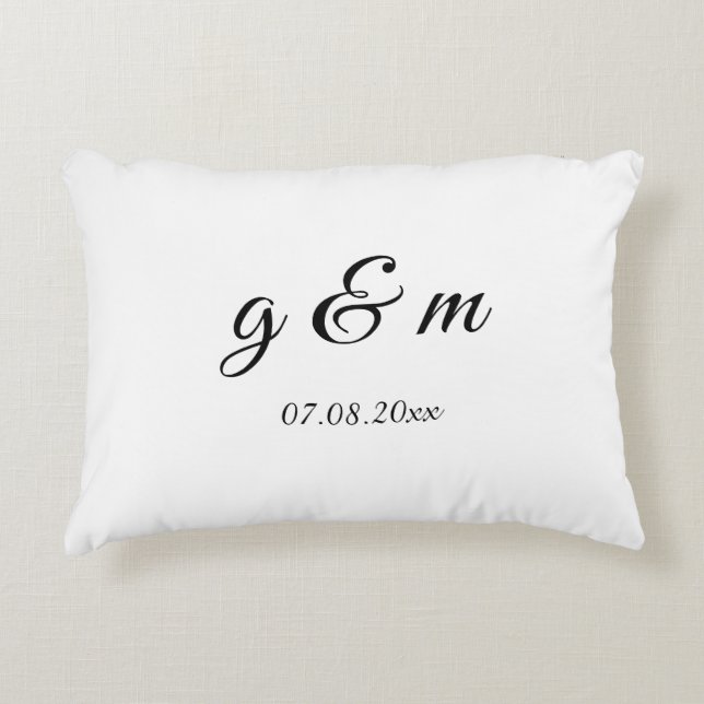 Decorativa Almofada de Arremesso de Casamento Personalizada – (Frente)