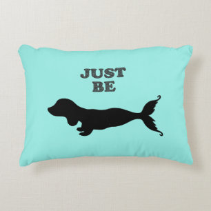 Decorativa Almofada de Arremesso Silhueta de Dachshund Sereia