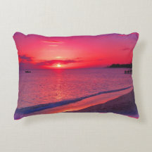 Almofada de Arremesso Tropical Rosa Pôr do Sol