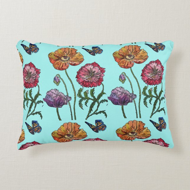 Decorativa Almofada de Decoração Azul-Vazia Pálida (Frente)