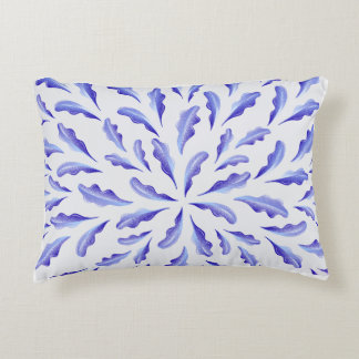 Decorativa Almofada de Folhas Botânicas Azuis Modernas