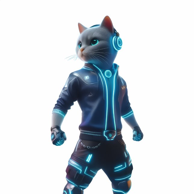 Decorativa Almofada de Gato Cyberpunk – Decoração de Tecnolog (Criador carregado)